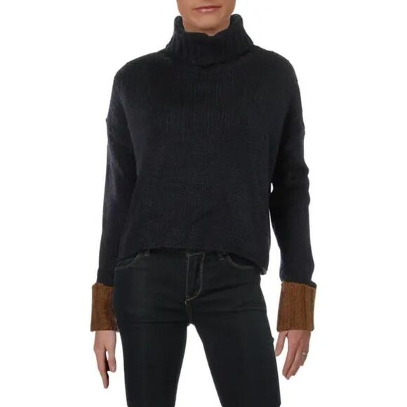 John & Jenn Womens Turtleneck Sweater Crop Cuffed - Picture 2 of 9
